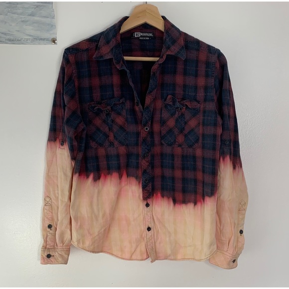 social collision Tops - 🚫SOLD🚫Bleach dyed flannel